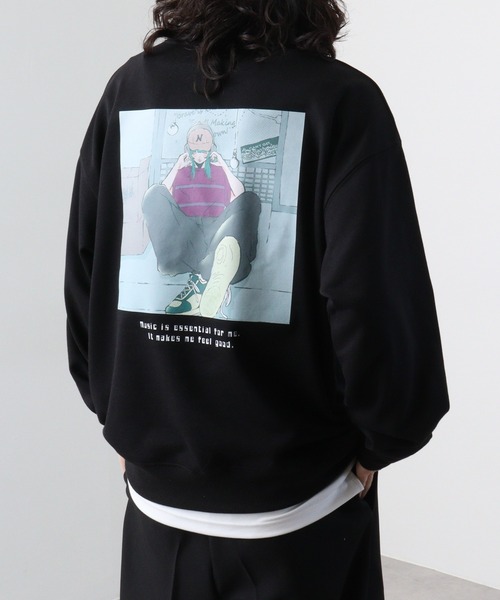 SUGGESTION(サジェッション)の「SUGGESTION エモ系グラフィックPT裏毛トレーナー(スウェット・メンズ・ピンク/ブラック/オフホワイト・L/M)」の18枚目の写真