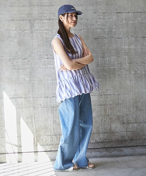 petit main LIEN（プティマインリアン）の「【リンク】ワイドデニム