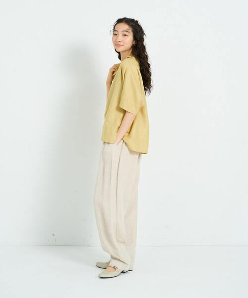 conges payes ADIEU TRISTESSE(コンジェ ペイエ アデュートリステス)の「フリルカラーシャツ(シャツ/ブラウス・レディース・イエロー/ブラック・38)」の12枚目の写真