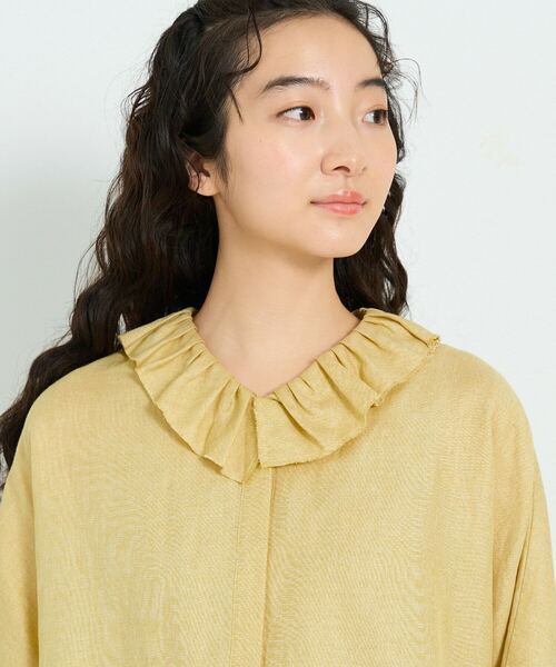conges payes ADIEU TRISTESSE(コンジェ ペイエ アデュートリステス)の「フリルカラーシャツ(シャツ/ブラウス・レディース・イエロー/ブラック・38)」の17枚目の写真