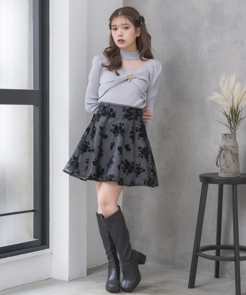 couture BY ROJITA(クチュールバイロジータ)の「【新色追加】シアーデコルテツイストリボンニット(ニット/セーター・レディース・ブラック/ホワイト/ピンクベージュ/グレー/ボルドー/ピンク系その他・FREE)」の10枚目の写真