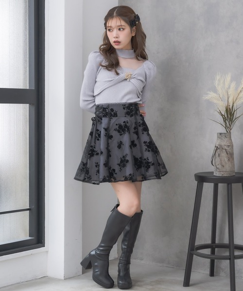 couture BY ROJITA(クチュールバイロジータ)の「【新色追加】シアーデコルテツイストリボンニット(ニット/セーター・レディース・ブラック/ホワイト/ピンクベージュ/グレー/ボルドー/ピンク系その他・FREE)」の11枚目の写真