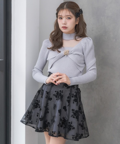 couture BY ROJITA(クチュールバイロジータ)の「【新色追加】シアーデコルテツイストリボンニット(ニット/セーター・レディース・ブラック/ホワイト/ピンクベージュ/グレー/ボルドー/ピンク系その他・FREE)」の19枚目の写真