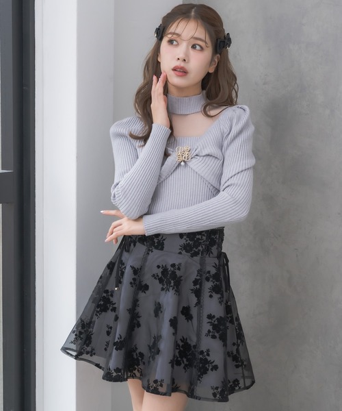 couture BY ROJITA(クチュールバイロジータ)の「【新色追加】シアーデコルテツイストリボンニット(ニット/セーター・レディース・ブラック/ホワイト/ピンクベージュ/グレー/ボルドー/ピンク系その他・FREE)」の18枚目の写真