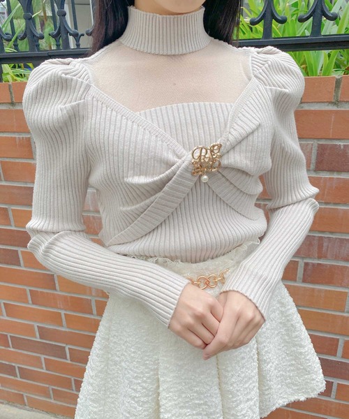 couture BY ROJITA シアーデコルテツイストリボンニット シアーデコルテツイストリボンニット | Rlab store
