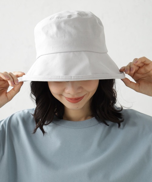 FOUND GOOD(ファウンドグッド)の「コットンHAT(ハット・レディース・ブラック/グリーン系2/グレー系2/イエロー系5/アイボリー/ネイビー・FREE)」の3枚目の写真