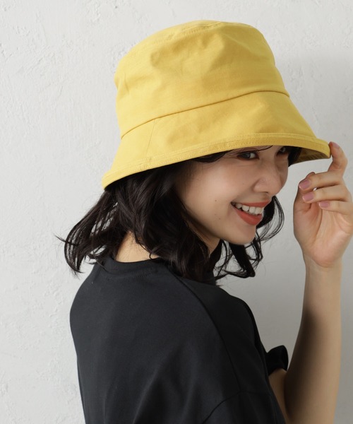 FOUND GOOD(ファウンドグッド)の「コットンHAT(ハット・レディース・ブラック/グリーン系2/グレー系2/イエロー系5/アイボリー/ネイビー・FREE)」の6枚目の写真