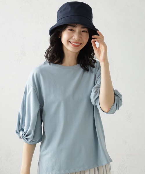 FOUND GOOD(ファウンドグッド)の「コットンHAT(ハット・レディース・ブラック/グリーン系2/グレー系2/イエロー系5/アイボリー/ネイビー・FREE)」の5枚目の写真