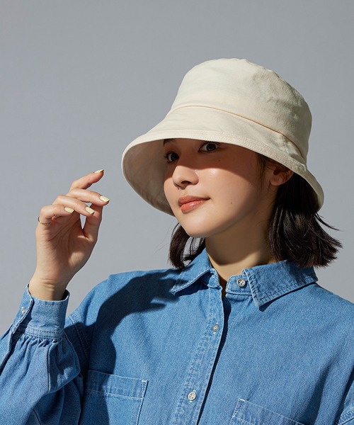 FOUND GOOD(ファウンドグッド)の「コットンHAT(ハット・レディース・ブラック/グリーン系2/グレー系2/イエロー系5/アイボリー/ネイビー・FREE)」の2枚目の写真