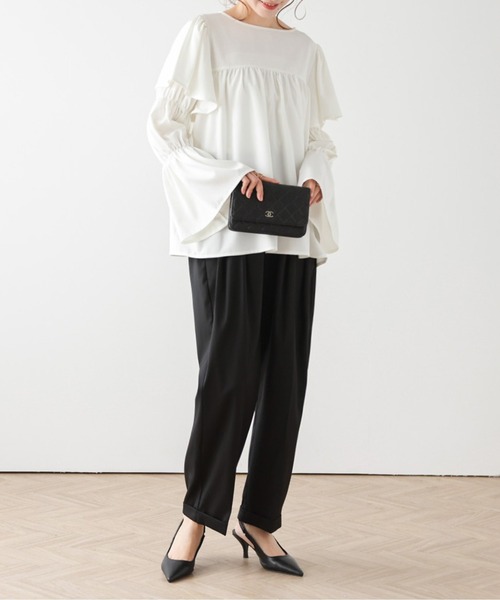 Lajour(ラジュール)の「前後2wayフリルブラウス(シャツ/ブラウス・レディース・ホワイト/ベージュ/ブラック・フリー)」の16枚目の写真
