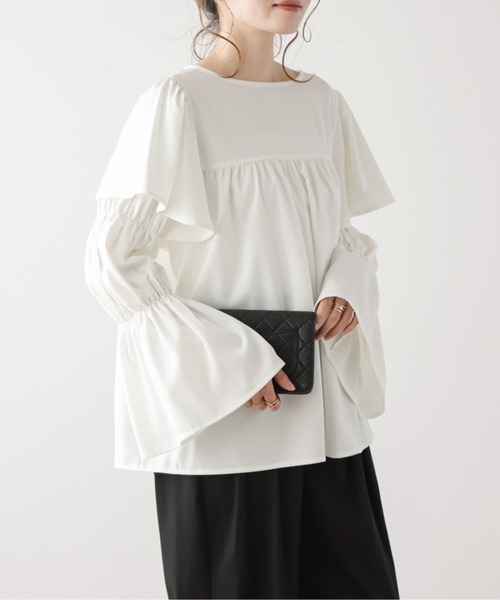 Lajour(ラジュール)の「前後2wayフリルブラウス(シャツ/ブラウス・レディース・ホワイト/ベージュ/ブラック・フリー)」の18枚目の写真