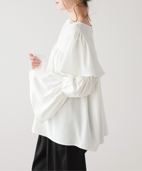 Lajour(ラジュール)の「前後2wayフリルブラウス(シャツ/ブラウス・レディース・ホワイト/ベージュ/ブラック・フリー)」の19枚目の写真