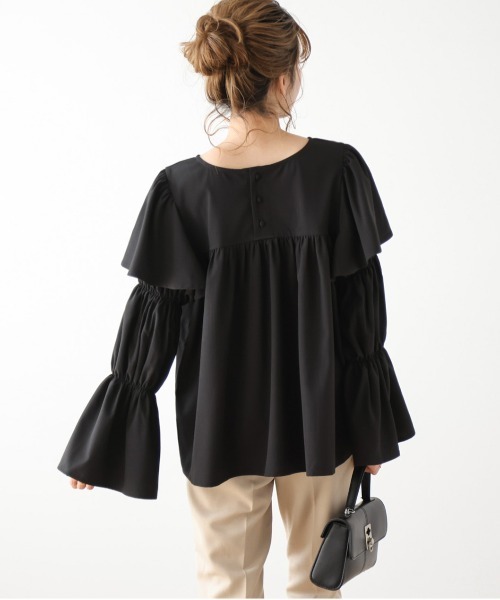 Lajour(ラジュール)の「前後2wayフリルブラウス(シャツ/ブラウス・レディース・ホワイト/ベージュ/ブラック・フリー)」の7枚目の写真