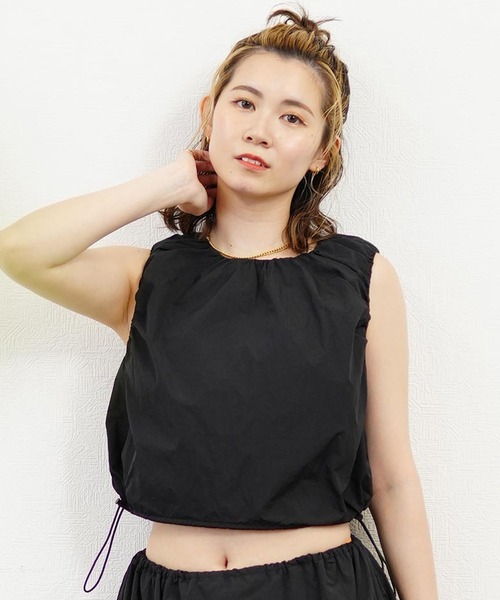 Ungrid(アングリッド)の「【ムラサキスポーツ限定】UNGRID/アングリッド 水陸両用 バルーンタンクトップ/セットアップ対応 TK240601(タンクトップ・レディース・ブラック/アイボリー・M)」の1枚目の写真
