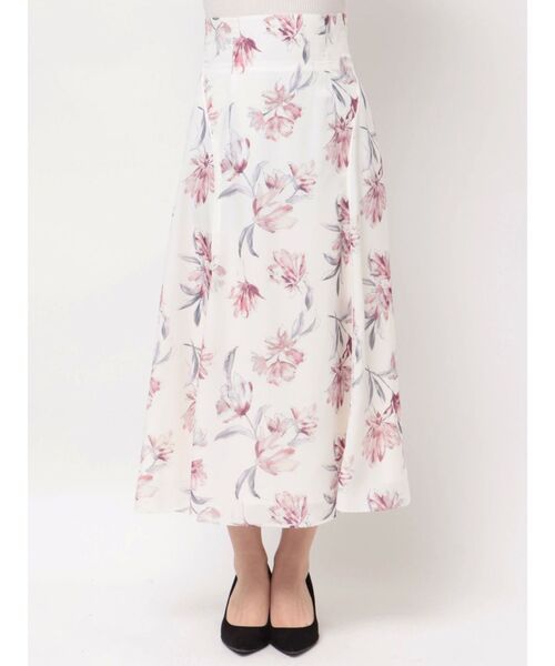 MERCURYDUO（マーキュリーデュオ）の「ボタニカルフラワーフレアースカート（スカート・レディース・チャコールグレー/ライトグレー/ピンク・SMALL/MEDIUM）」の9枚目の写真