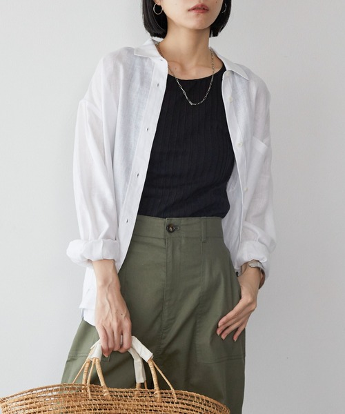 ドゥ アルシーヴ DOUX ARCHIVES コットンリネンシャツ （BLK） ドゥ アルシーヴ DOUX ARCHIVES コットンリネンシャツ （BLK