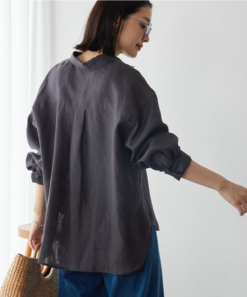 ドゥ アルシーヴ DOUX ARCHIVES コットンリネンシャツ （GRY） ドゥ アルシーヴ DOUX ARCHIVES コットンリネンシャツ （GRY