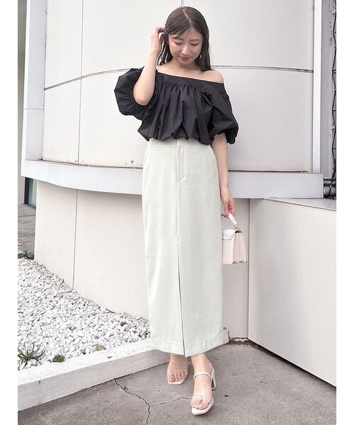 MERCURYDUO（マーキュリーデュオ）の「バックリボンボリュームバルーンブラウス（シャツ/ブラウス・レディース・ブラック/グリーン/オフホワイト・FREE）」の18枚目の写真