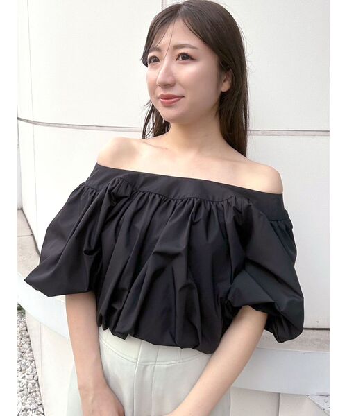 MERCURYDUO（マーキュリーデュオ）の「バックリボンボリュームバルーンブラウス（シャツ/ブラウス・レディース・ブラック/グリーン/オフホワイト・FREE）」の20枚目の写真