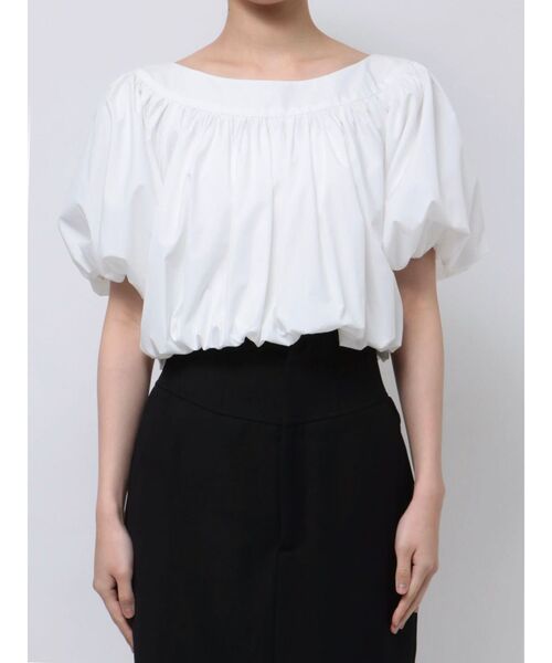 MERCURYDUO（マーキュリーデュオ）の「バックリボンボリュームバルーンブラウス（シャツ/ブラウス・レディース・ブラック/グリーン/オフホワイト・FREE）」の5枚目の写真