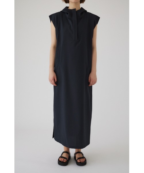 黒 フード付きワンピース  完売  新作  リムアーク RIM.ARK | Under slit maxi sh OP (LONG DRESS ) |RIM.ARK