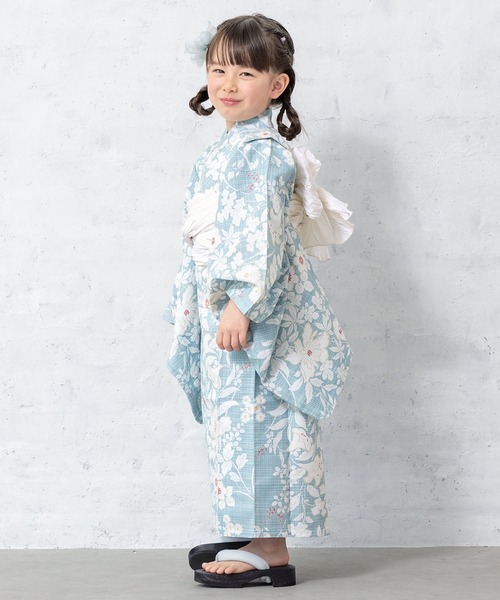 セール】キッズ浴衣2点セット （浴衣＋帯） 子ども 100/110/120