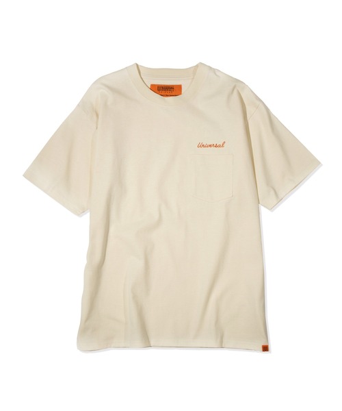 UNIVERSAL OVERALL(ユニバーサルオーバーオール)の「刺しゅうTシャツ / UNIV EMBROIDERY PK T(Tシャツ/カットソー・メンズ・クリーム/ブラック/ホワイト・M/XL/L)」の6枚目の写真