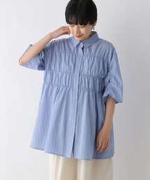 LEPSIM | シャーリング5分袖シャツ　124092(シャツ/ブラウス)