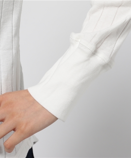 CIAOPANIC（チャオパニック）の「【Ciaopanic】　針抜きテレコロングTee（Tシャツ/カットソー・レディース・ホワイト/ブラック・FREE）」の7枚目の写真