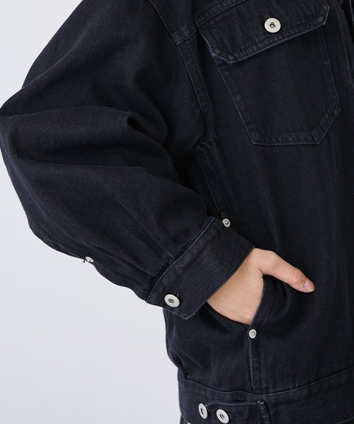 LAVEANGE（ラビアンジェ）の「オーバーサイズデニムジャケット（デニムジャケット・レディース・ブラック・M/LL/3L/4L/5L）」の15枚目の写真