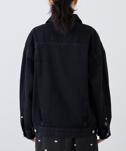 LAVEANGE（ラビアンジェ）の「オーバーサイズデニムジャケット（デニムジャケット・レディース・ブラック・M/LL/3L/4L/5L）」の18枚目の写真