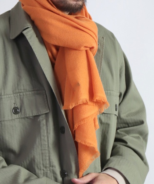 KHATA（カタ）の「[ KHATA ] NATURAL STOLE / ウールカシミアマフラー（マフラー・メンズ・オレンジ系その他・FREE）」の2枚目の写真