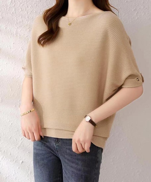 Miniministore(ミニミニストア)の「サマーニット ドルマンスリーブニットソー(ニット/セーター・レディース・ピンク/アイボリー/ブラック/ベージュ/ネイビー・FREE)」の3枚目の写真