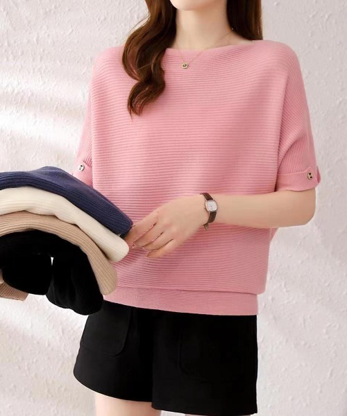 Miniministore(ミニミニストア)の「サマーニット ドルマンスリーブニットソー(ニット/セーター・レディース・ピンク/アイボリー/ブラック/ベージュ/ネイビー・FREE)」の8枚目の写真