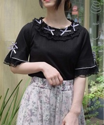 リボン×レース×フリルプルオーバー
