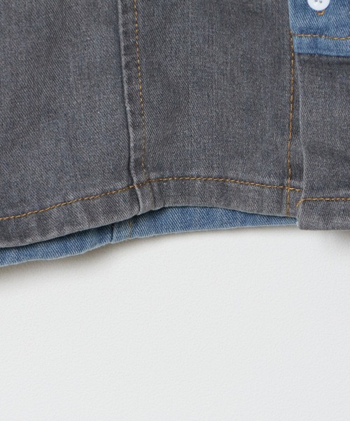 ROOPTOKYO（ループトウキョウ）の「半袖デニムパッチワークシャツ（シャツ/ブラウス・メンズ・インディゴブルー・M/L/XL）」の5枚目の写真