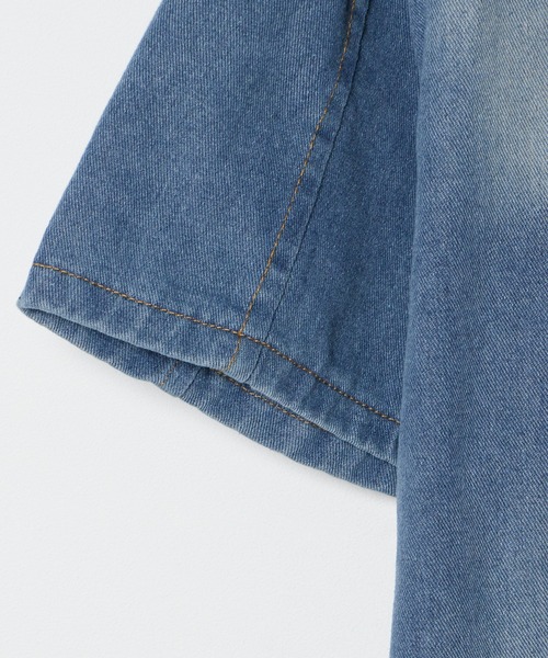 ROOPTOKYO（ループトウキョウ）の「半袖デニムパッチワークシャツ（シャツ/ブラウス・メンズ・インディゴブルー・M/L/XL）」の3枚目の写真