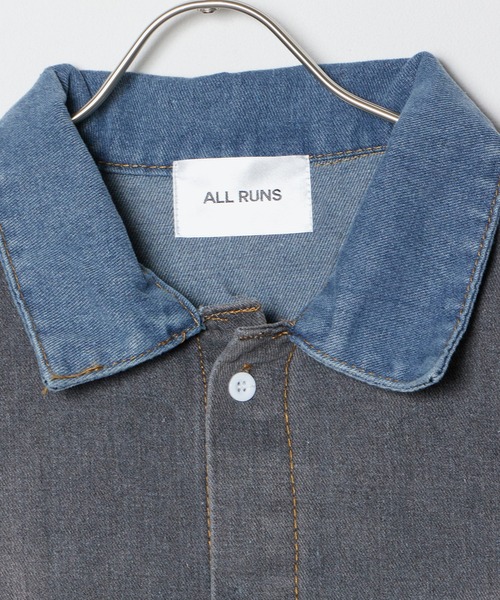 ROOPTOKYO（ループトウキョウ）の「半袖デニムパッチワークシャツ（シャツ/ブラウス・メンズ・インディゴブルー・M/L/XL）」の2枚目の写真