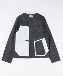AND SQUARE（アンドスクエア）の「＜AND SQUARE＞ノーカラーデニムブルゾン（ノーカラージャケット）」