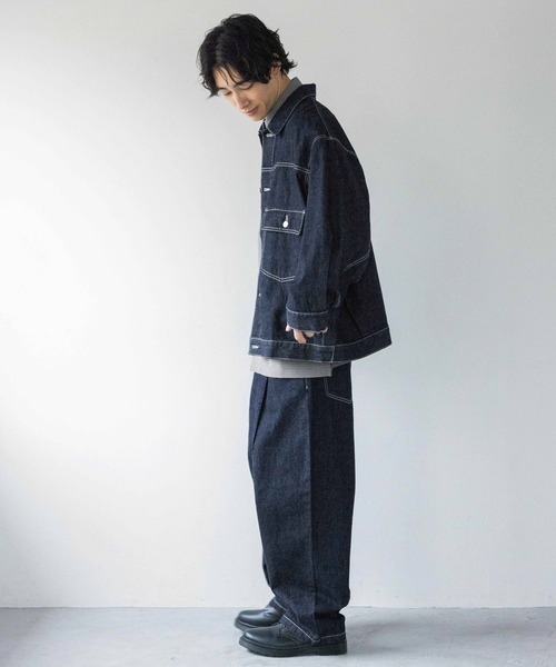 LOWRYS FARM（ローリーズファーム）の「デニムタックＧジャン 131421（デニムジャケット・メンズ・インディゴブルー/ブラック・MEDIUM/LARGE）」の17枚目の写真