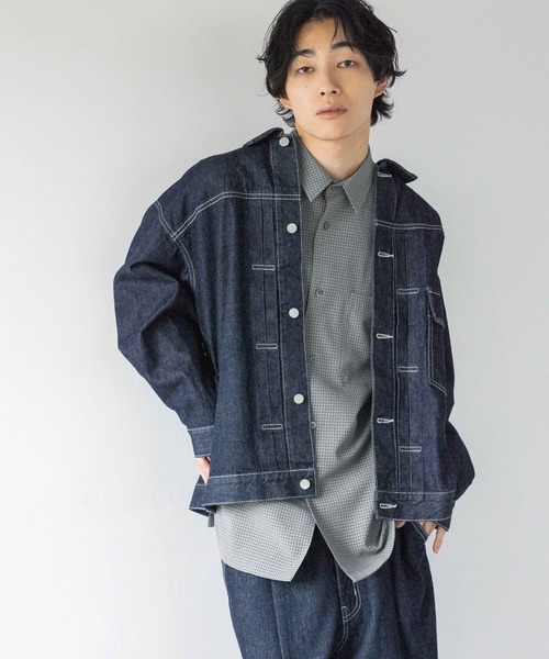 LOWRYS FARM（ローリーズファーム）の「デニムタックＧジャン 131421（デニムジャケット・メンズ・インディゴブルー/ブラック・MEDIUM/LARGE）」の21枚目の写真