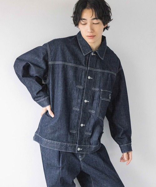 LOWRYS FARM（ローリーズファーム）の「デニムタックＧジャン 131421（デニムジャケット・メンズ・インディゴブルー/ブラック・MEDIUM/LARGE）」の22枚目の写真