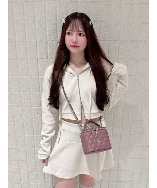 EATME（イートミー）の「リブパーカー（セットアップ可能）（パーカー・レディース・ブラック/ピンク/アイボリー/ブラウン・FREE）」の2枚目の写真