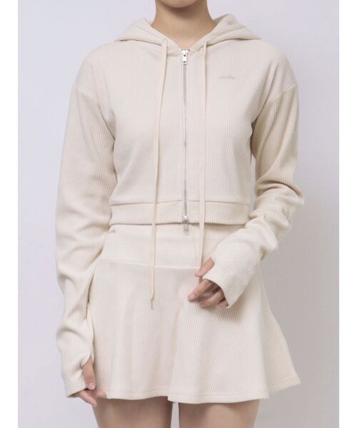 EATME（イートミー）の「リブパーカー（セットアップ可能）（パーカー・レディース・ブラック/ピンク/アイボリー/ブラウン・FREE）」の7枚目の写真