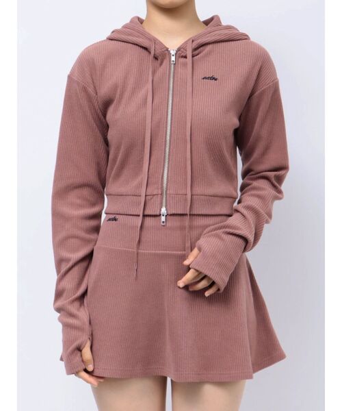 EATME（イートミー）の「リブパーカー（セットアップ可能）（パーカー・レディース・ブラック/ピンク/アイボリー/ブラウン・FREE）」の9枚目の写真