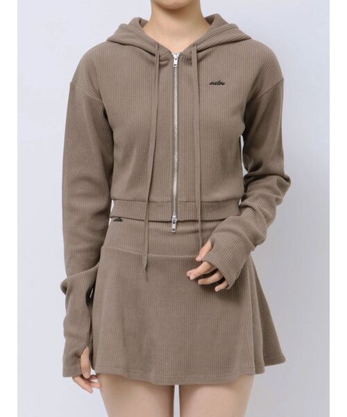 EATME（イートミー）の「リブパーカー（セットアップ可能）（パーカー・レディース・ブラック/ピンク/アイボリー/ブラウン・FREE）」の10枚目の写真