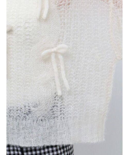 merry jenny（メリージェニー）の「透かし編みribbonニット（ニット/セーター・レディース・モカ/チャコールグレー/アイボリー・FREE）」の8枚目の写真
