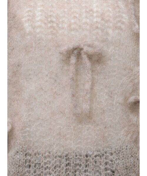 merry jenny（メリージェニー）の「透かし編みribbonニット（ニット/セーター・レディース・モカ/チャコールグレー/アイボリー・FREE）」の4枚目の写真