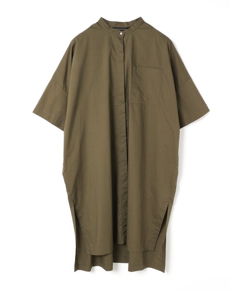 【新品】mizuiroind シャツ 定価1.7万円　ワンピ　スタンドカラー mizuiro ind｜スタンドカラーシャツワンピース - MARcourt