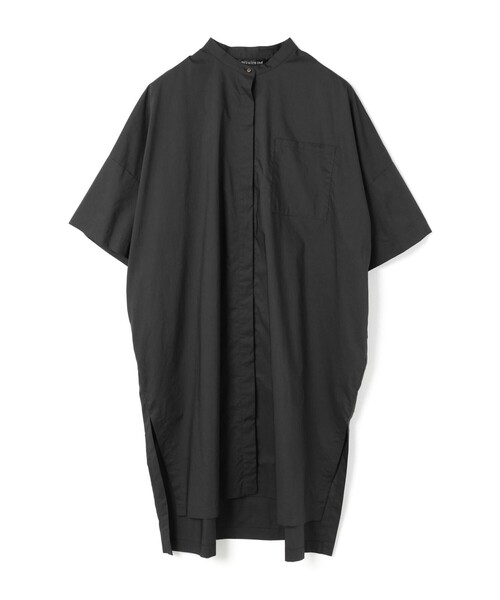 【新品】mizuiroind シャツ 定価1.7万円　ワンピ　スタンドカラー mizuiroind ワンピース mizuiro ind スタンドカラーシャツ